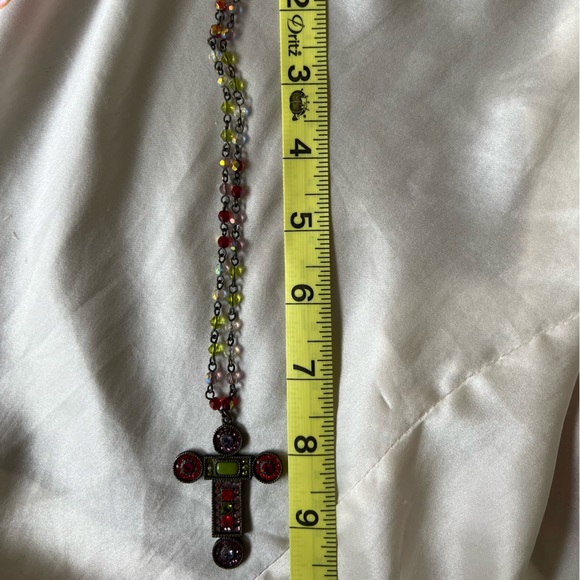 🔥🔥🔥 SALE🔥🔥 Styled like Ayala Bar-Lovely Cross Necklace with Faux Gemstones - Picture 9 of 11